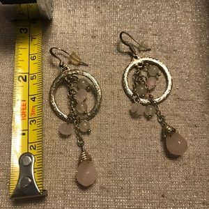 Pink & Gold dangly earrings